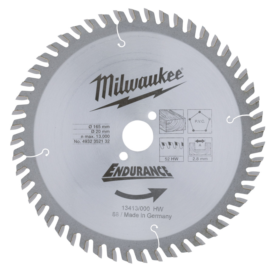 MILWAUKEE CIRCULAR SAW BLADE  CIRC S165X20/52Z P1M