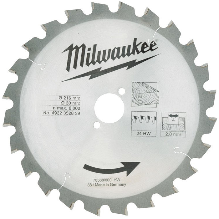 MILWAUKEE CIRCULAR SAW BLADE       216X30X24HW P1M