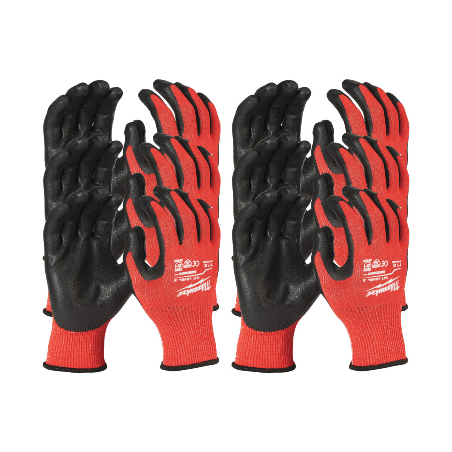 MILWAUKEE DIPPED GLOVES CUT LEVEL 3 - M/8 - 12P