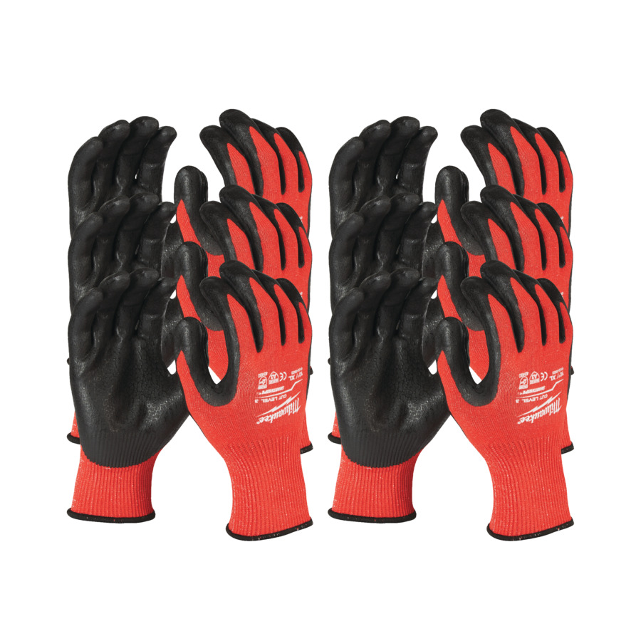 MILWAUKEE DIPPED GLOVES CUT LEVEL 3 - XXL/11 - 12P