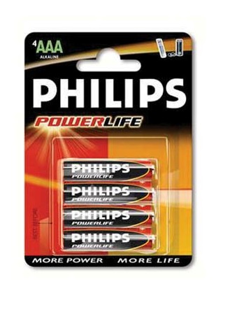 BATTERI AAA 4ST. PHILIPS POWER ALKALINE 