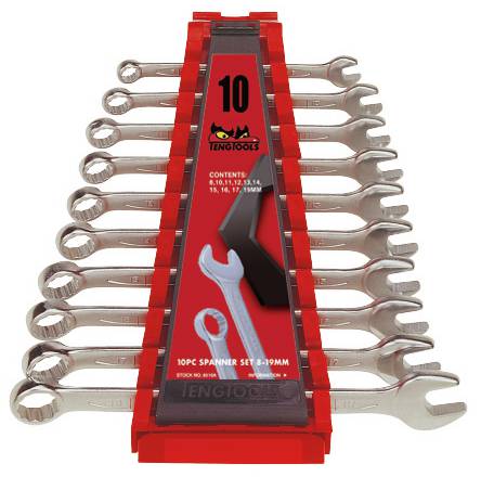 U-RINGSNYCKELSATS 8-19MM 6510A 10 DELAR TENG TOOLS