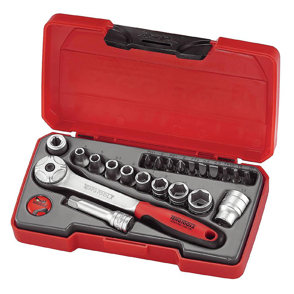 HYLSNYCKELSATS, FYRKANTIG1/4 &quot;TENG TOOLS T1422