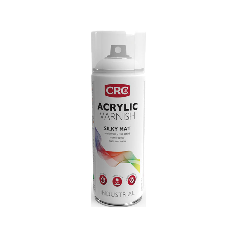 CRC ACRYL FÄRG 9005 SVART SILKY MATT 400ML 