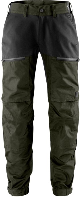 FRISTADS OUTDOOR HALVSTRETCHBYXOR I KOLFIBER TERRÄNG GRÖN/SVART