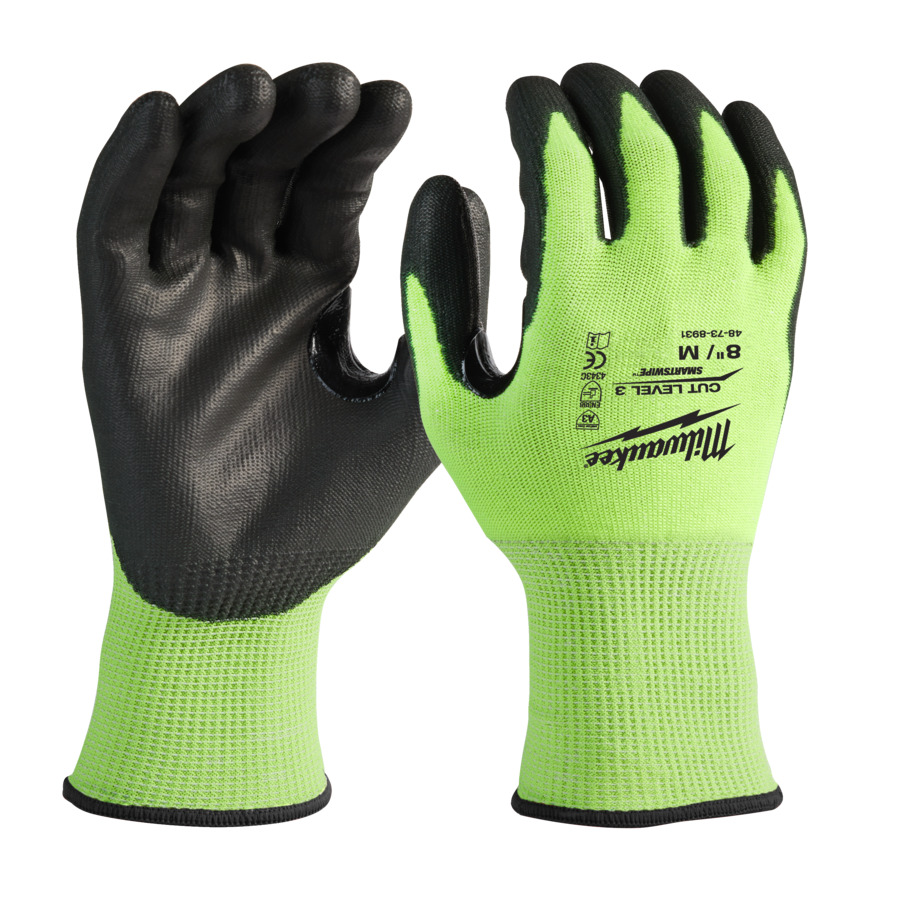 MILWAUKEE HANDSKAR HI-VIS CUT 3/C 