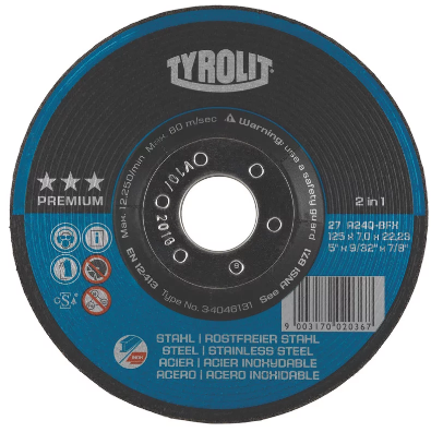 TYROLIT PREMIUM SLIPSKIVA 2IN1 125X7X22,23 10KPL
