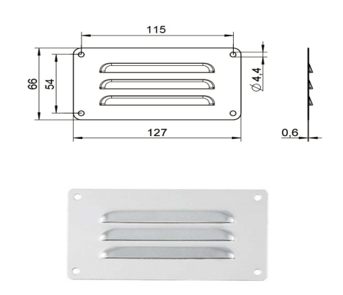 VENTILATIONS GALLER TYP A 127MMX66 A2