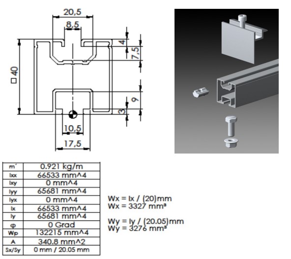 SKENA W1 40X40MM AL