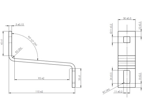 STÄLLBAR TAKKROK 140X56X5MM A2