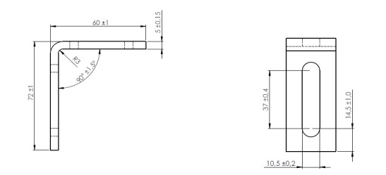 STÄLLBAR TAKKROK 140X56X5MM A2